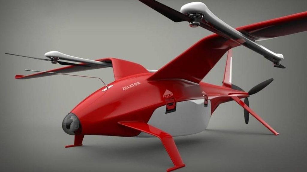 This image features the Airbus Zelator-28 drone, showcasing its modern, aerodynamic design.