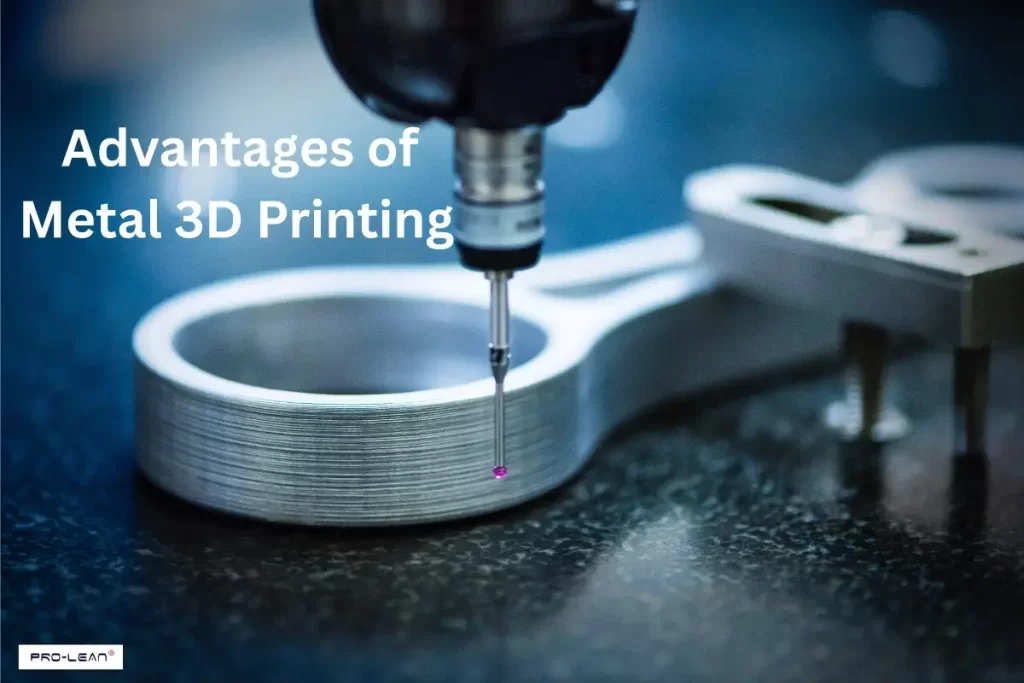 Coordinate measuring machine inspecting a metal component.
