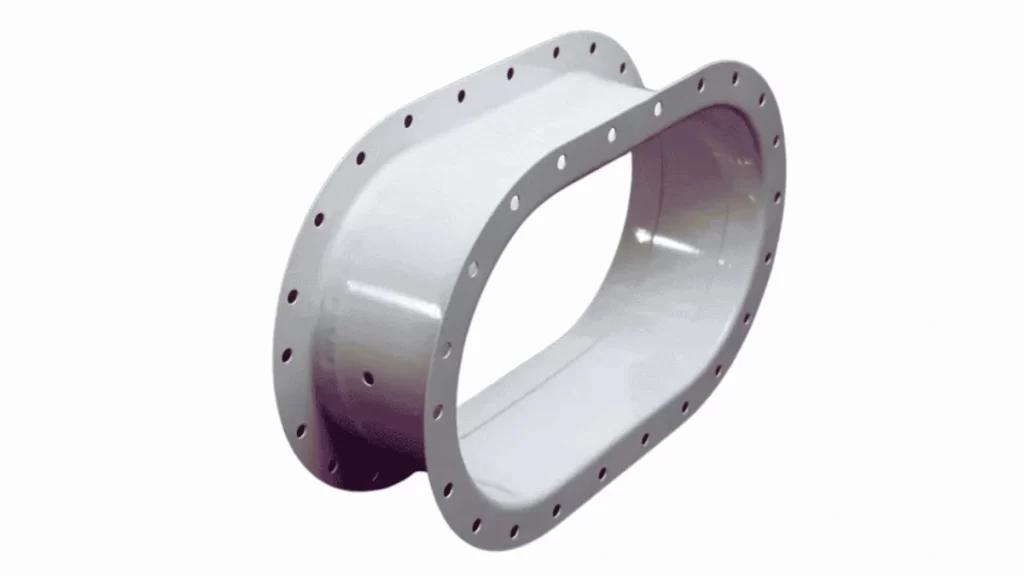 An aerospace sheet metal prototype on a white background.