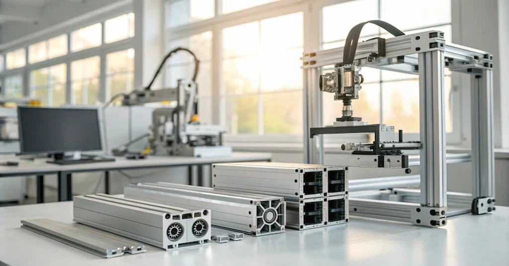 An image showing a V slot linear guidance system in industry