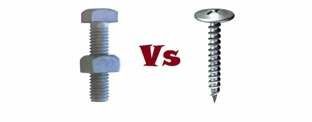 An image showing a bolt & nut pair, and a screw 