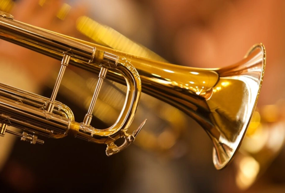 Polished brass trumpet showcasing natural corrosion resistance