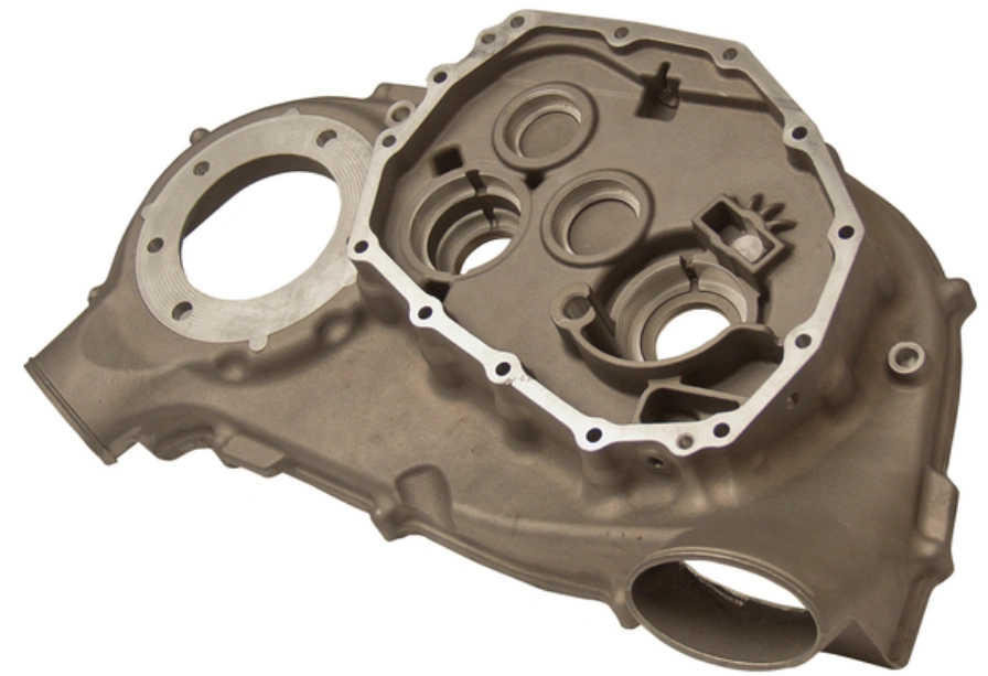 Metal 3D printed automotive transmission housing with complex internal geometry and mounting holes