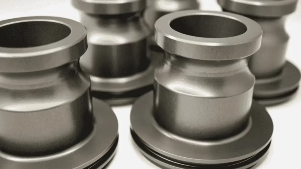 The image shows multiple parts of the same shape and quality, each with a corrosion-resistant Type 3 anodized finish.