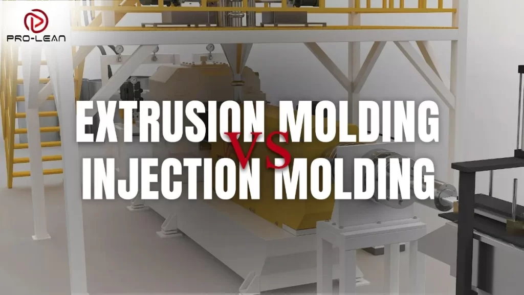 A graphic comparing extrusion molding and injection molding processes.