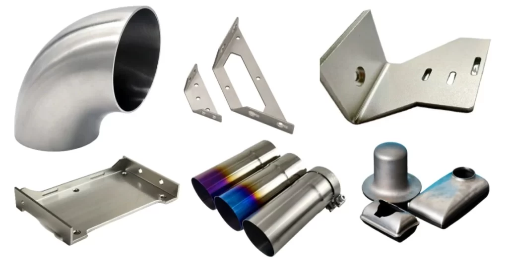 Different fabricated titanium components 