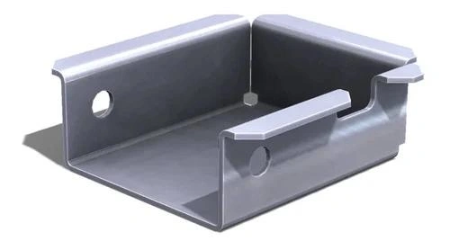 A custom sheet metal part with flanges at the edges