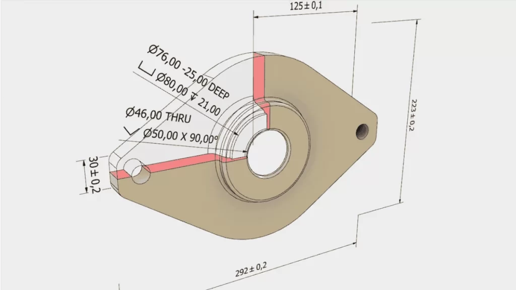 Geometric illustrations demonstrating the application of GD&T principles in engineering and design.