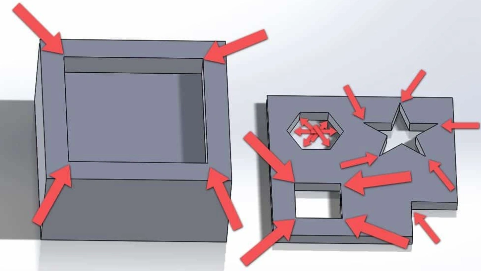Sharp internal corners machined through Sinker EDM