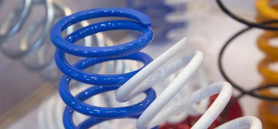 White spring, blue spring and silver spring powder coated