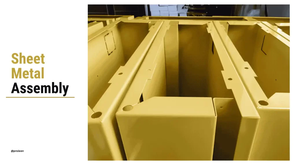 Painted sheet metal parts neatly arranged and ready for assembly.