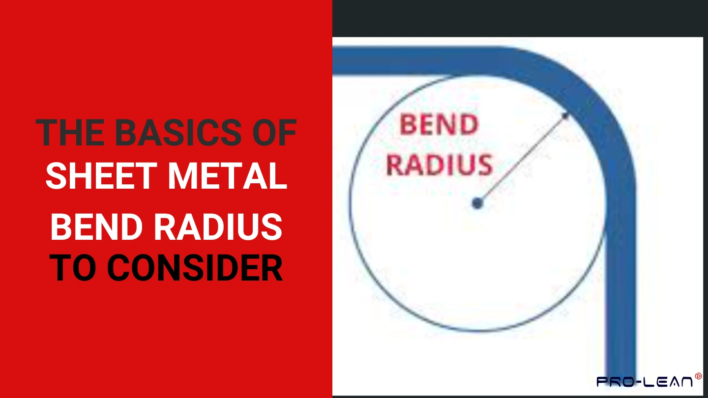 Diagram showing bend radius measurement on curved sheet metal