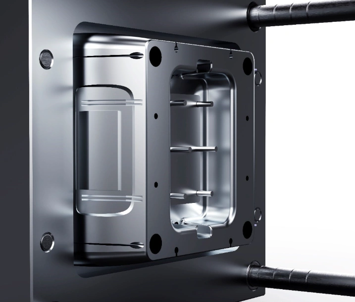 A mold with a shiny, smooth surface finishing