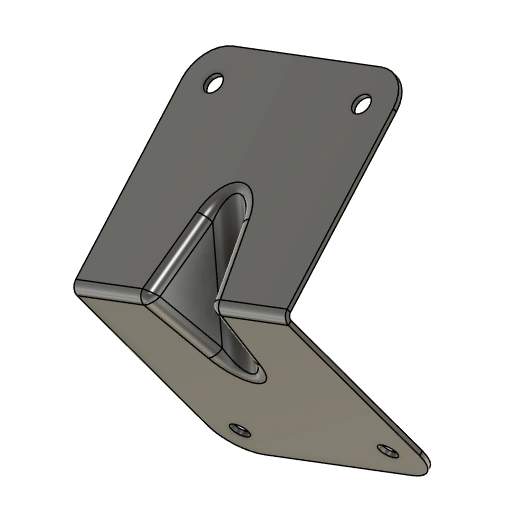 An illustration of triangular ribs for reinforcement using sheet metal design