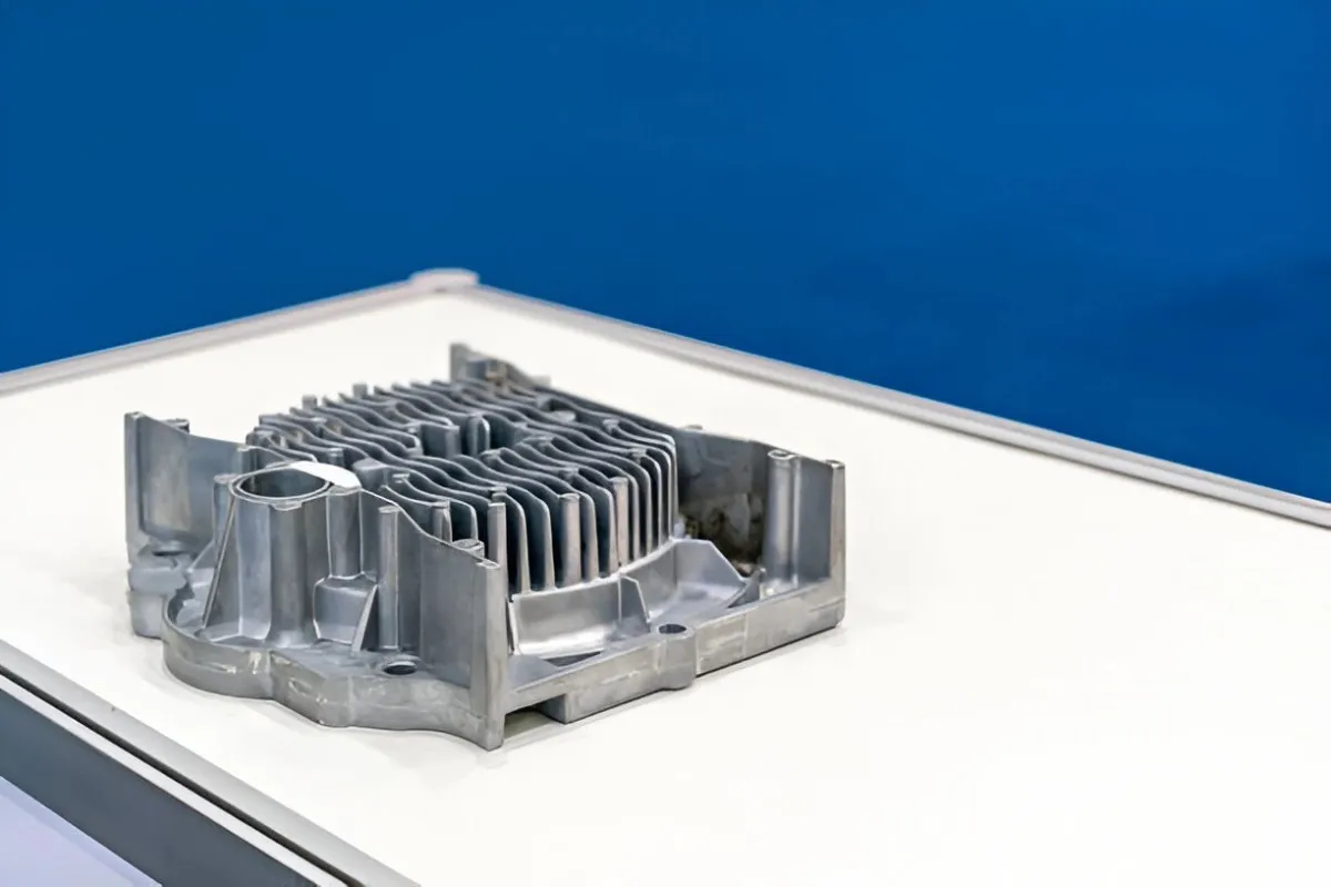 An intricate zinc die-cast part showing fine details and complex geometry.